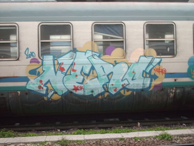 Graffiti Train in Rome - Photo by COLLECTOR - Nero, Rome, Italy (2010)