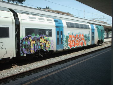 Graffiti Train in Rome - Photo by COLLECTOR - Oink, Pager, Rome (2010)