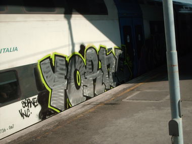 Graffiti Train in Rome - Photo by COLLECTOR - Yorne, VNC, Rome (2011)