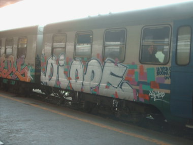 Graffiti Train in Rome - Photo by COLLECTOR - Diope, Rome, Italy (2010)