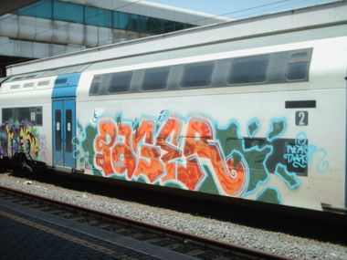 Graffiti Train in Rome - Photo by COLLECTOR - Pager, Page, Rome (2010)