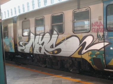 Graffiti Train in Rome - Photo by COLLECTOR - Mas, Rome, Italy