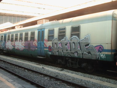Graffiti Train in Rome - Photo by COLLECTOR - Rebs, Rebus, Rome (2010)