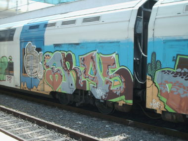 Graffiti Train in Rome - Photo by COLLECTOR - Tras, Rome, Italy