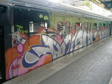 Graffiti Train in Rome - Photo by COLLECTOR - Poison, Rome, Italy (2013)