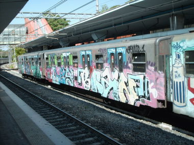 Graffiti Train in Rome - Photo by COLLECTOR - Brain, Rome, Italy (2012)