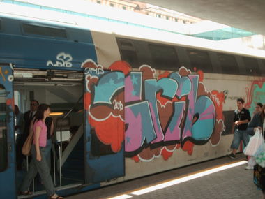 Graffiti Train in Rome - Photo by COLLECTOR - Grib, Rome, Italy (2010)