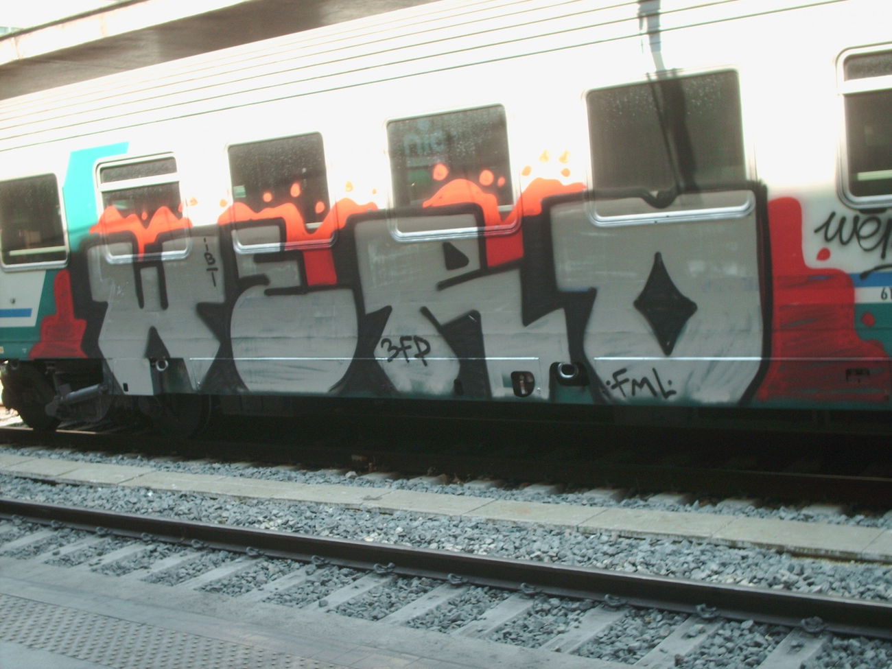 Graffiti Train in Rome - Photo by COLLECTOR - Wero, FML, 3FP (2012)
