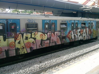 Graffiti Train in Rome - Photo by COLLECTOR - Martin, Real, Rome (2013)