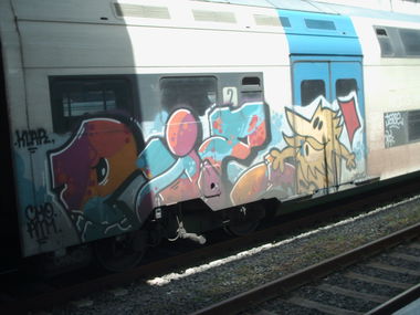 Graffiti Train in Rome - Photo by COLLECTOR - Rome, Italy