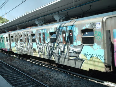 Graffiti Train in Rome - Photo by COLLECTOR - Poison, Rome, Italy (2007)