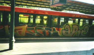 Graffiti Train in Berlin - Photo by COLLECTOR - Laser, Area, Berlin (2002)