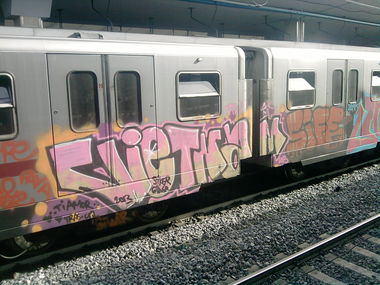 Graffiti Train in Rome - Photo by COLLECTOR - Vietnam, Sife, Rome (2013)