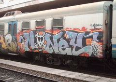 Graffiti Train in Rome - Photo by COLLECTOR - Money, DUA, Rome (2010)