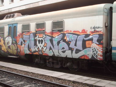 Graffiti Train in Rome - Photo by COLLECTOR - Money, DUA, Rome (2010)