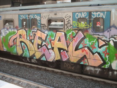 Graffiti Train in Rome - Photo by COLLECTOR - Real, Rome, Italy (2012)