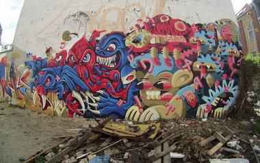 Graffiti Wall in Berlin - Photo by CUKE - cuke, cukeone, samcrew (2014)