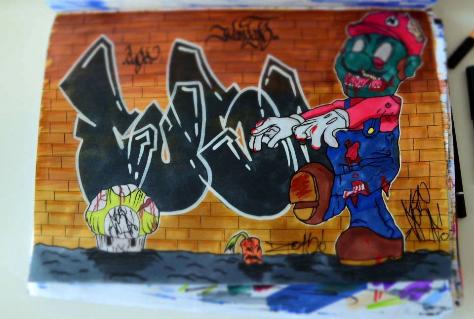 Graffiti Sketch - Photo by CUSE1 - Zombie, Mario