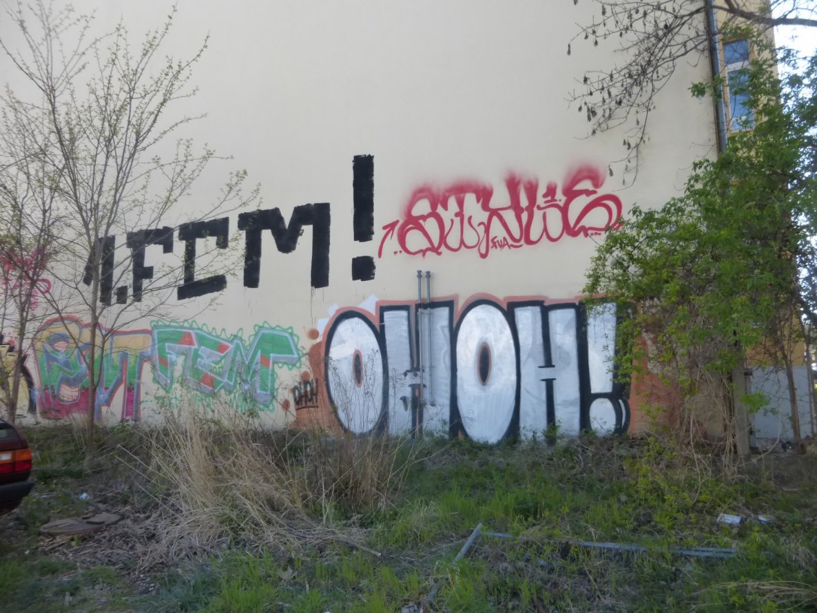 Graffiti Bombing in Magdeburg - Photo by Candyflip - ohoh, fcm, fem
