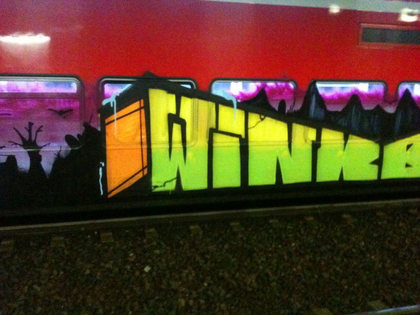 Graffiti Train in Magdeburg - Photo by Candyflip - wink, basd, süd
