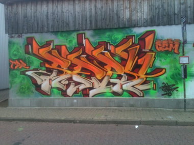 Graffiti Wall in Sickte - Photo by Candyflip - sepy, gsm, tdr