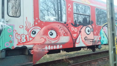 Graffiti Train - Photo by Candyflip - 481, trasher, braunschweig (2015)