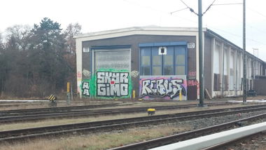Graffiti Bombing in Braunschweig - Photo by Candyflip - skyr, gimo, rebus