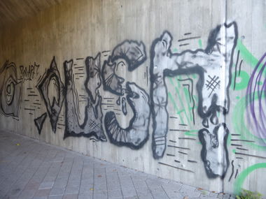 Graffiti Bombing in Magdeburg - Photo by Candyflip - qush, pm, arf