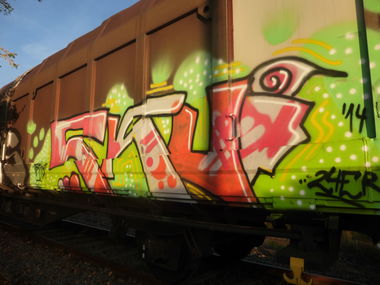 Graffiti Train in Magdeburg - Photo by Candyflip - skui, 24, 24er (2014)