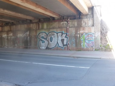 Graffiti Bombing in Magdeburg - Photo by Candyflip - sok