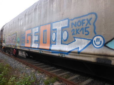 Graffiti Train in Magdeburg - Photo by Candyflip - freight, magdeburg, geot