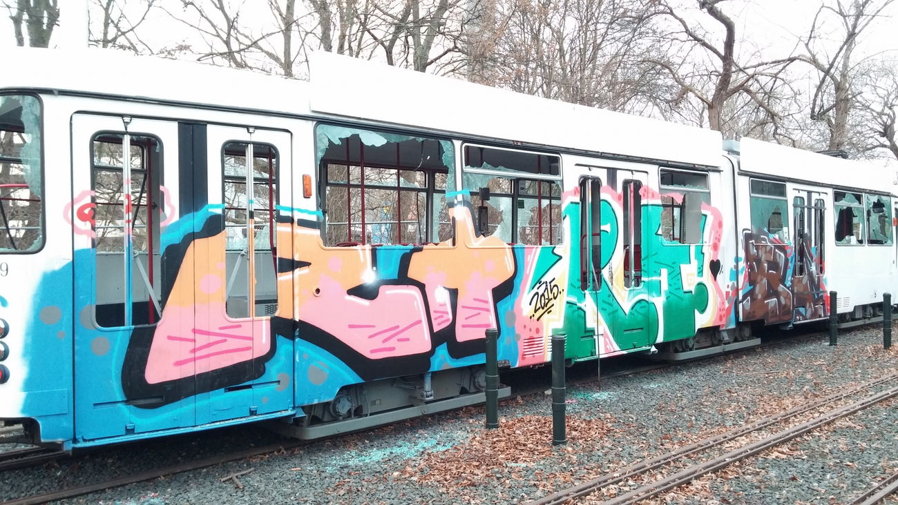 Graffiti Train in Braunschweig - Photo by Candyflip - ra, tram, trash (2015)
