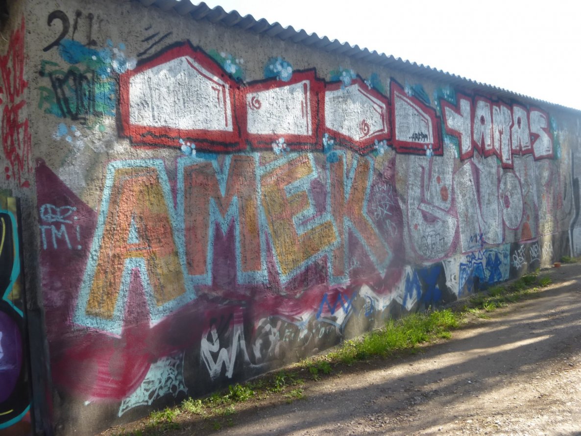 Graffiti Bombing in Magdeburg - Photo by Candyflip - amek, idol, yamas