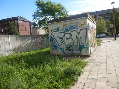 Graffiti Bombing in Magdeburg - Photo by Candyflip - fcm, 1.fcm