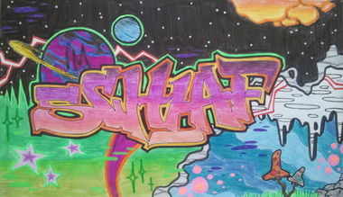 Graffiti Sketch - Photo by CaptainJeks - Schlaf, Jeks, YNR (2014)