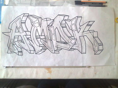 Graffiti Sketch - Photo by Cerz01 - Amok, DAK, Cerz (2013)