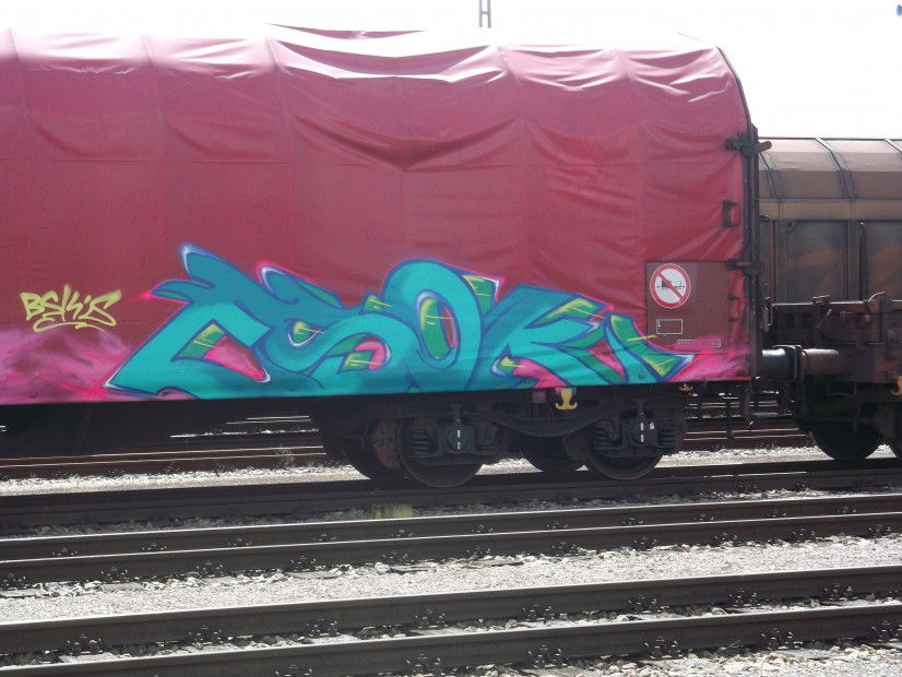 Graffiti Train in Germany - Photo by Chabonaut - Esok, Bsk, freight (2013)
