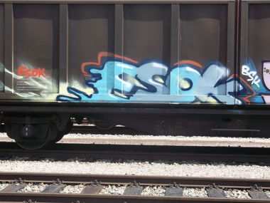 Graffiti Train in Germany - Photo by Chabonaut - Esok, Bsk, Freight (2013)