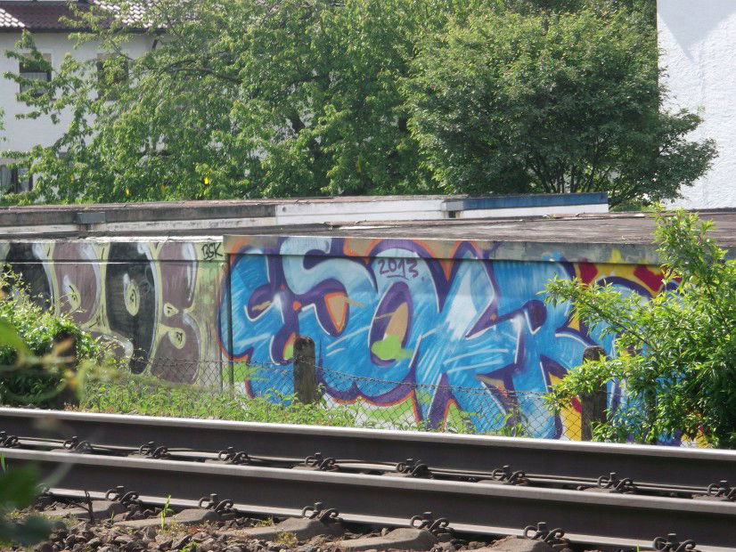 Graffiti Wall in Germany - Photo by Chabonaut - Esok, Bsk, Line (2013)