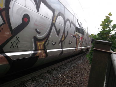 Graffiti Train in Germany - Photo by Chabonaut - ICE, pab, bke (2013)
