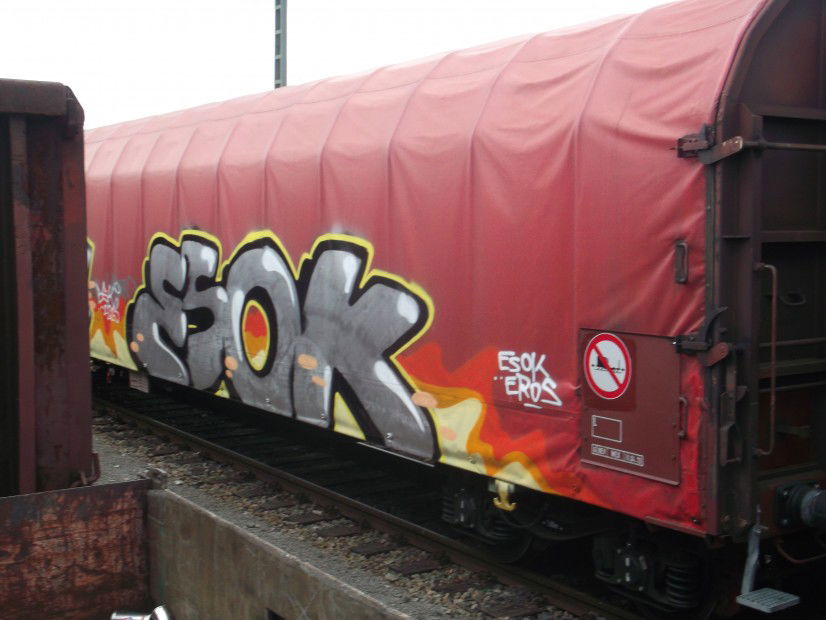 Graffiti Train in Germany - Photo by Chabonaut - Esok, Bsk, Eros (2013)