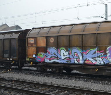 Graffiti Train - Photo by Chabonaut - Esok, Güter, Bsk (2013)