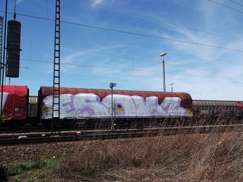 Graffiti Train - Photo by Chabonaut - Wholecar, Esok, Freight