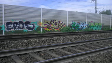 Graffiti Bombing - Photo by Chabonaut - Eros, Esok, Roke