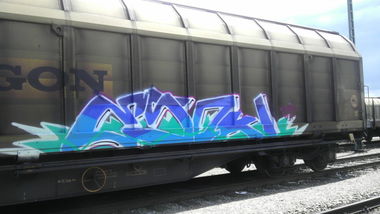 Graffiti Train - Photo by Chabonaut - Esok, güter, Freight