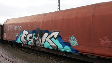 Graffiti Train - Photo by Chabonaut - ESK, fr8 (1993)