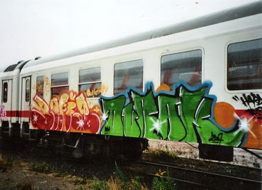 Graffiti Train in Leipzig - Photo by Chicadelic - DURAK, SHIC, ABM