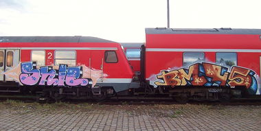 Graffiti Train in Leipzig - Photo by Chicadelic - Shic, PRC, Acid