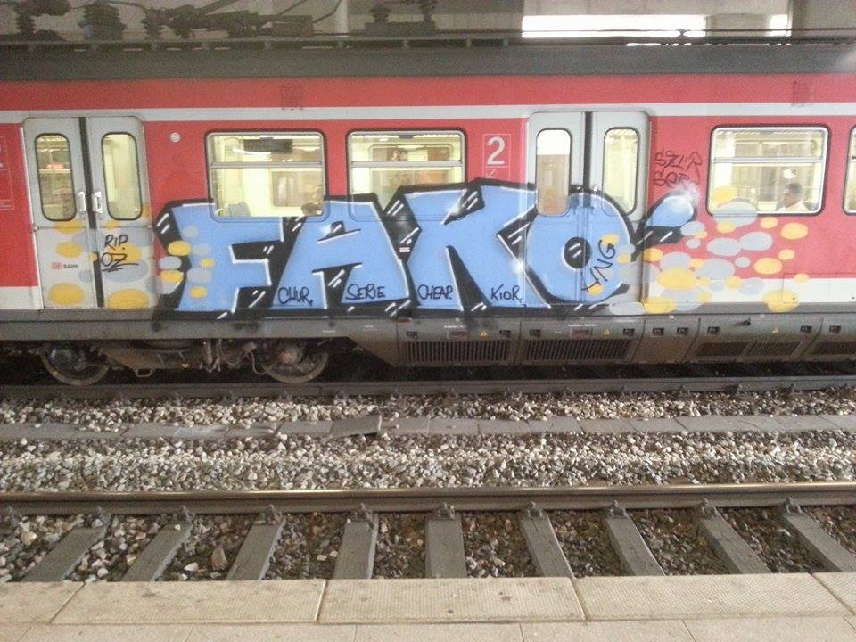 Graffiti Train in Mainz - Photo by Chintz - Fako, Mainz, Hbf (2014)