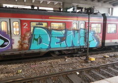 Graffiti Train in Mainz - Photo by Chintz - Denk, Mainz, Hbf (2014)